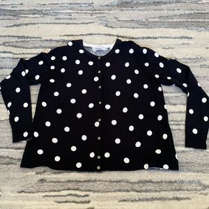 Black w/White Polka Dot Cardigan